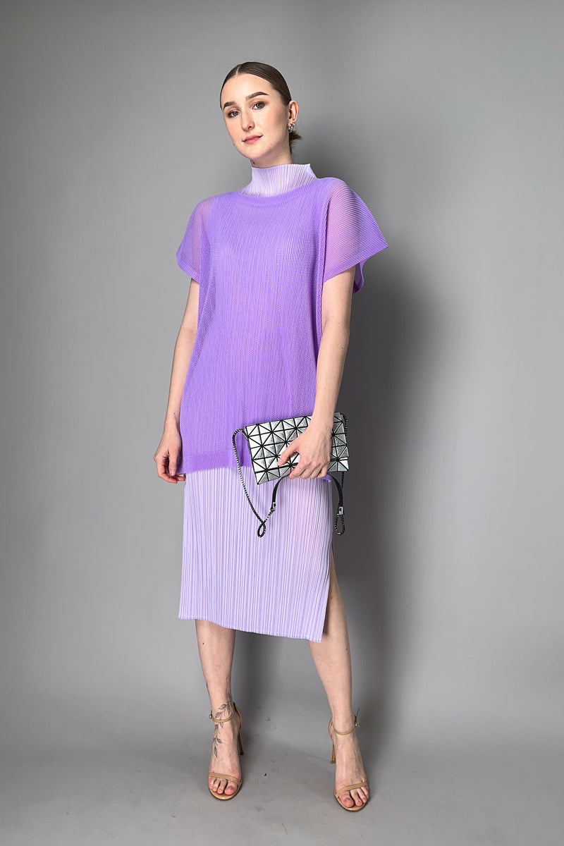 Pleats Please Issey Miyake Monthly Colors: April  Sleeveless Dress in Lavender