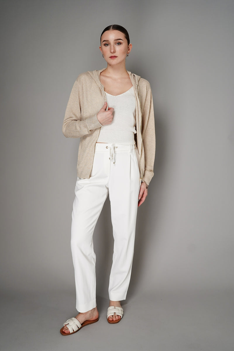 Lorena Antoniazzi Viscose Pull-On Pants in Off-White