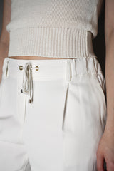 Lorena Antoniazzi Viscose Pull-On Pants in Off-White Vancouver. Shop Online or in Store. 