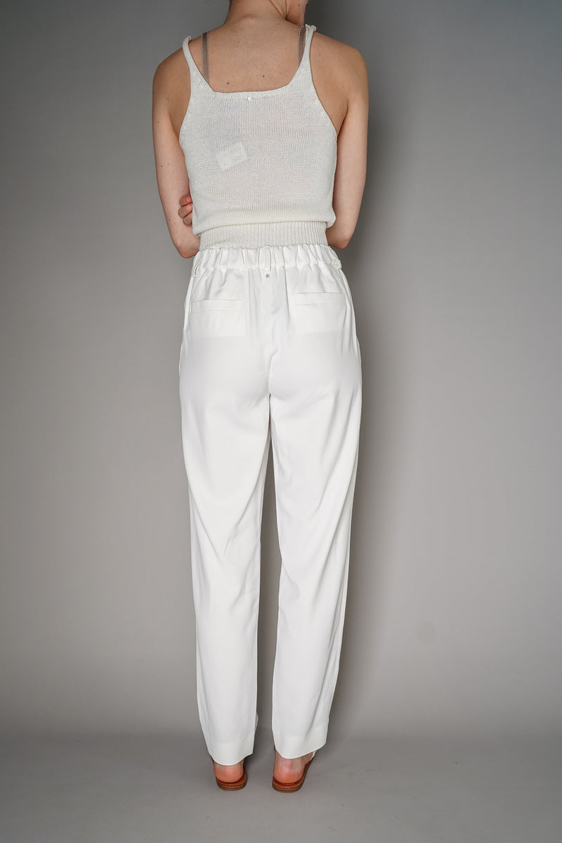 Lorena Antoniazzi Viscose Pull-On Pants in Off-White