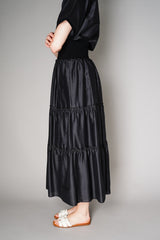 Lorena Antoniazzi Cotton Voile Tiered Skirt in Black