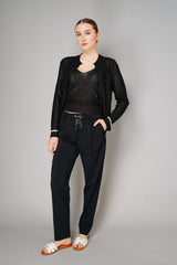 Lorena Antoniazzi Liquid Drape Knitted Cardigan with Sequin Details in Black