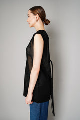 Lorena Antoniazzi Knitted Tunic Cover-Up with Open Back in Black
