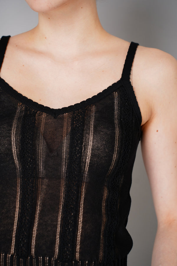 Lorena Antoniazzi Knit Lace Camisole in Black