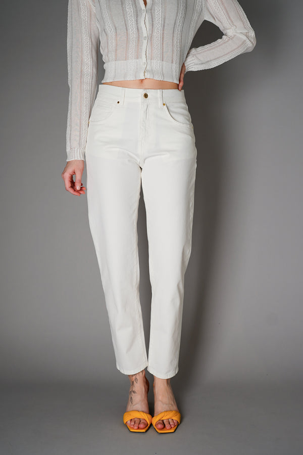 Lorena Antoniazzi  Stretch Cotton Barrel Leg Jeans in White