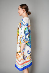 Sara Roka Linen Seahorse Print Dress in Multicolour Vancouver. Shop Online or in Store.