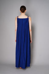 Annette Gortz Cotton Pleated Strap Dress in Royal Blue