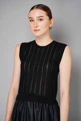 Lorena Antoniazzi Knit Tank Dress with Silk Blend Skirt in Black