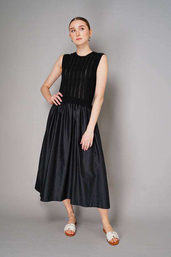 Lorena Antoniazzi Knit Tank Dress with Silk Blend Skirt in Black