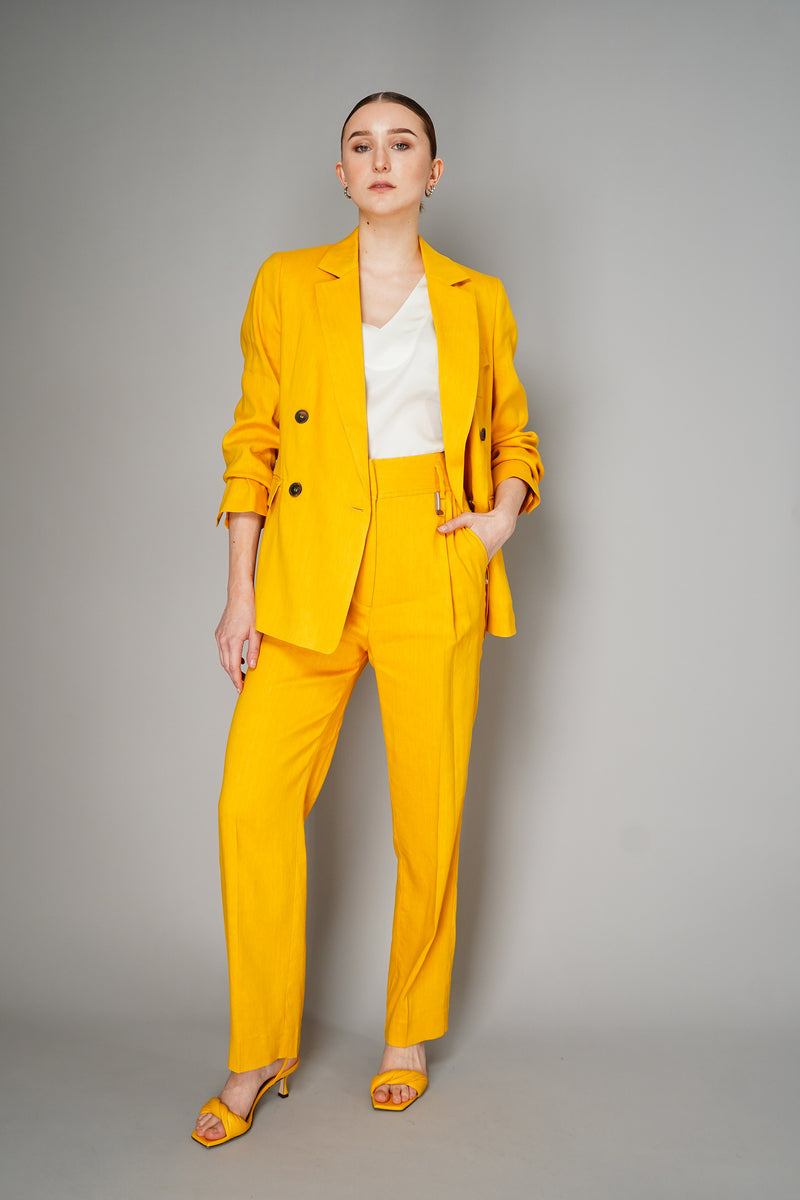 Lorena Antoniazzi Linen Blend Trousers in Buttercup Yellow