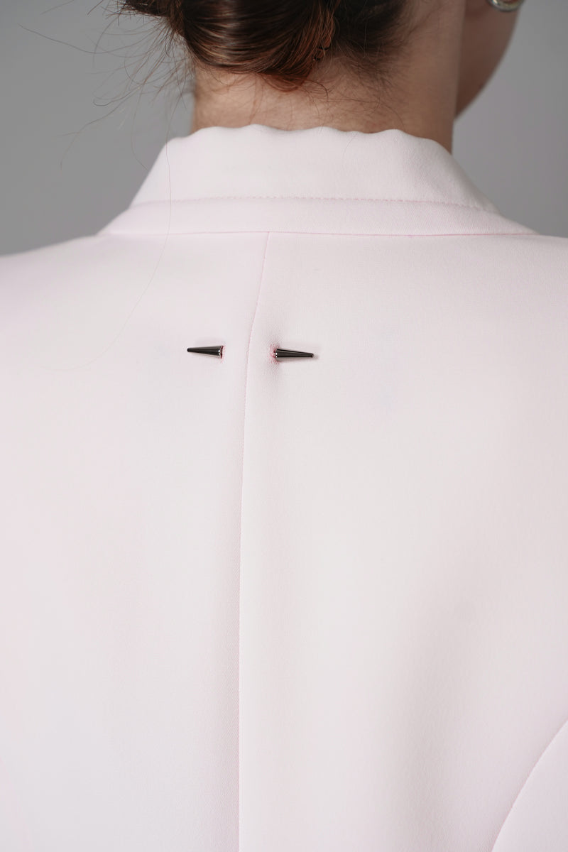 Barbara Bui Pink Crepe Suit Jacket with Zip Sleeves