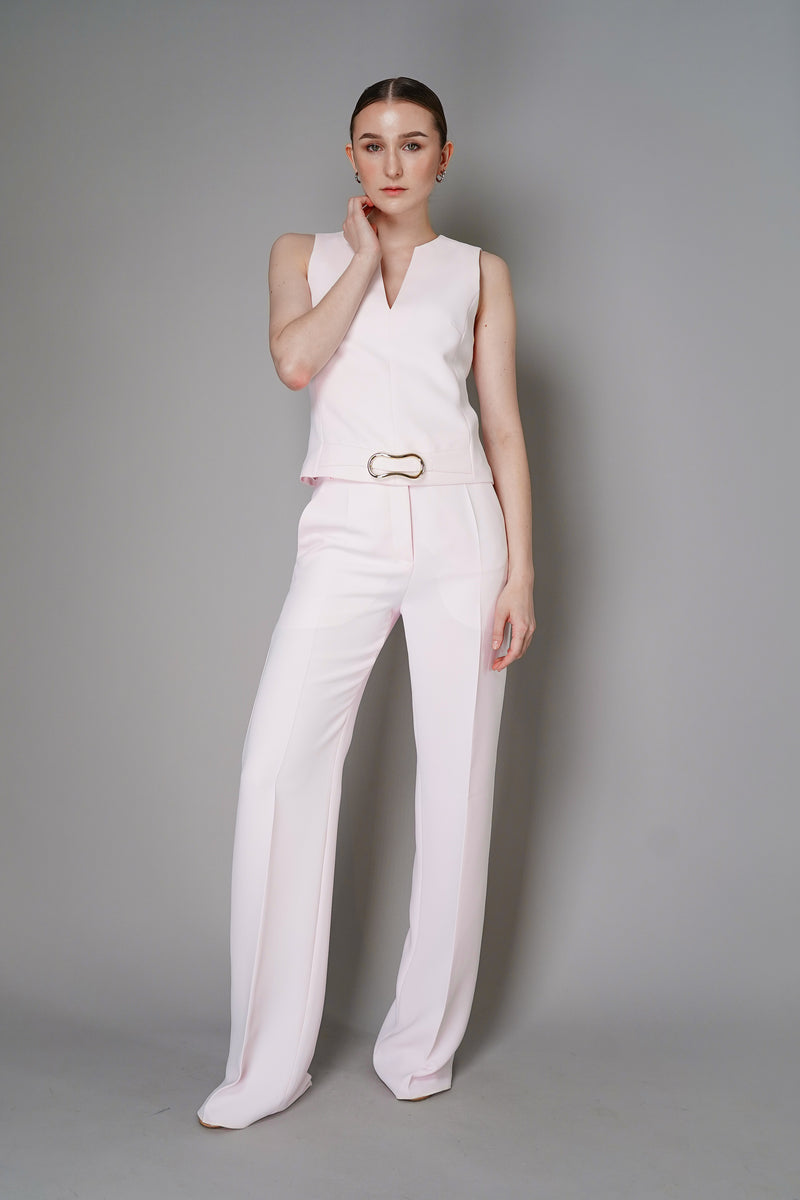 Barbara Bui Crepe Vest Top with Gold Buckle Detail in Pink