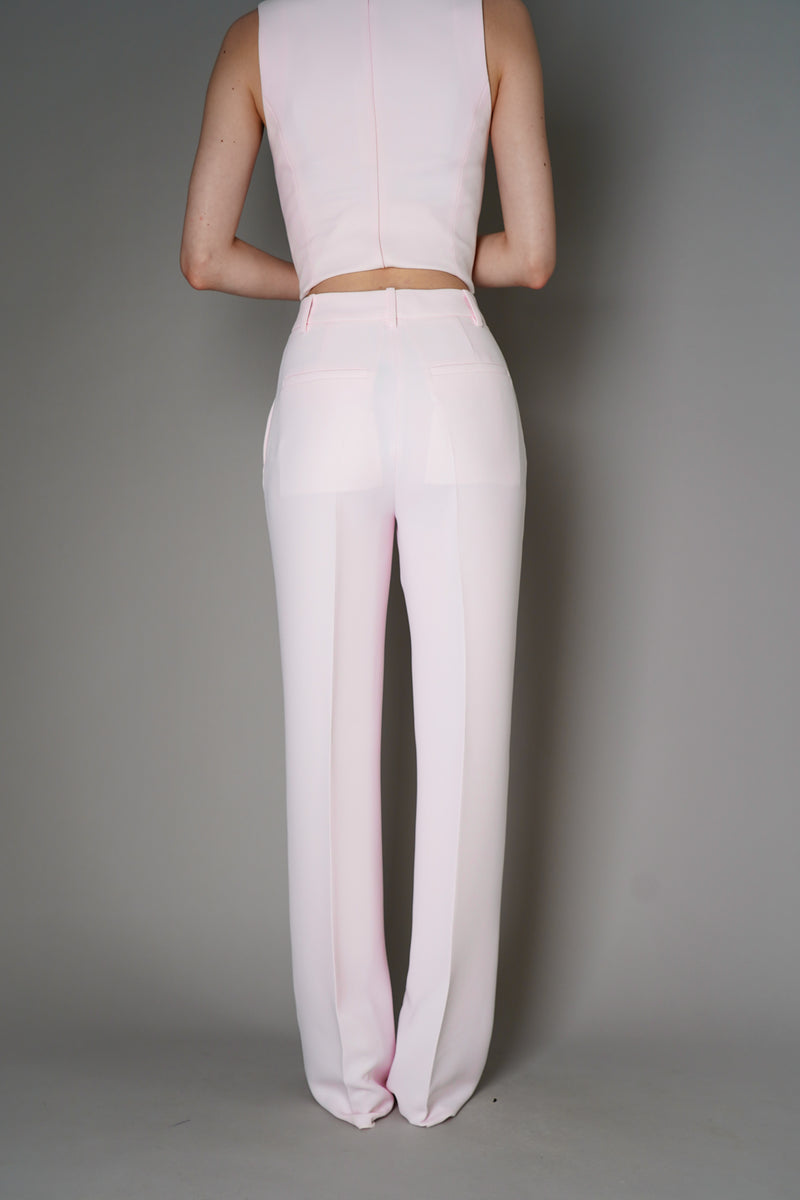 Barbara Bui Straight Leg Cady Trousers in Pink