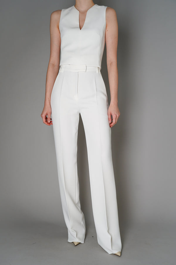 Barbara Bui Straight Leg Cady Trousers in White