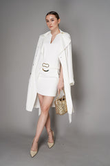 Barbara Bui Crepe Vest Top with Gold Buckle Detail in White