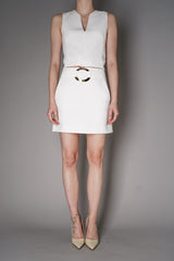 Barbara Bui Crepe Mini Skirt with Buckle in White