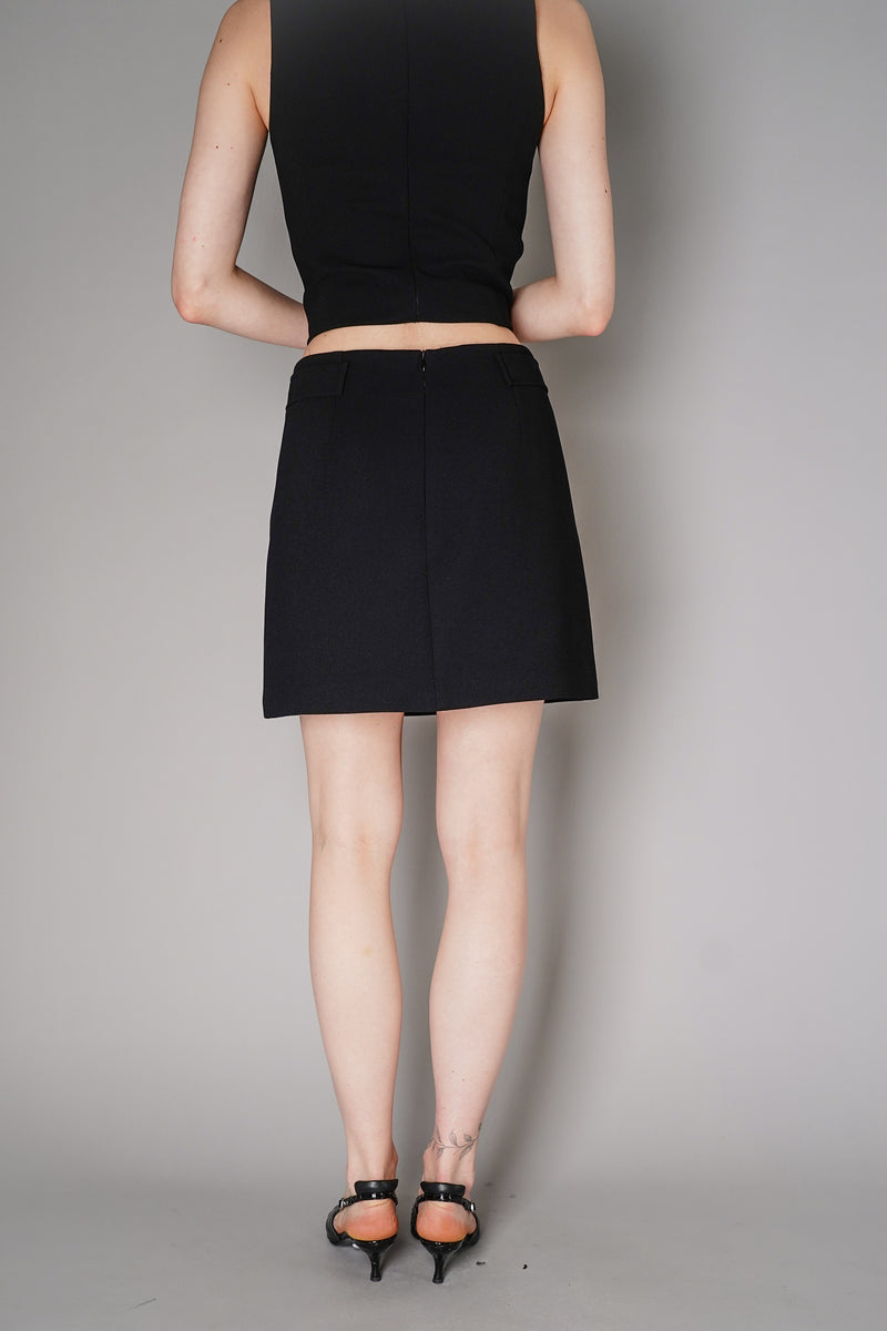 Barbara Bui Crepe Mini Skirt with Buckle in Black