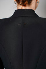 Barbara Bui Black Crepe Suit Jacket with Zip Sleeves