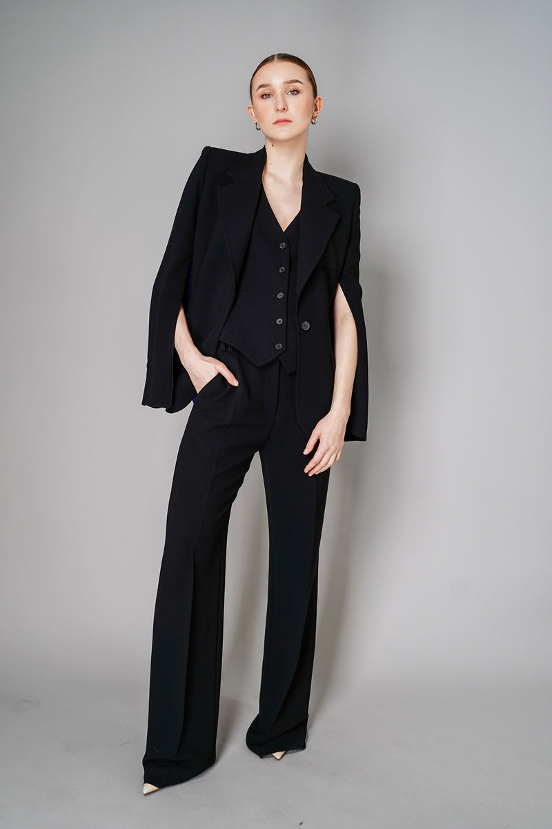 Barbara Bui Black Crepe Suit Jacket with Zip Sleeves