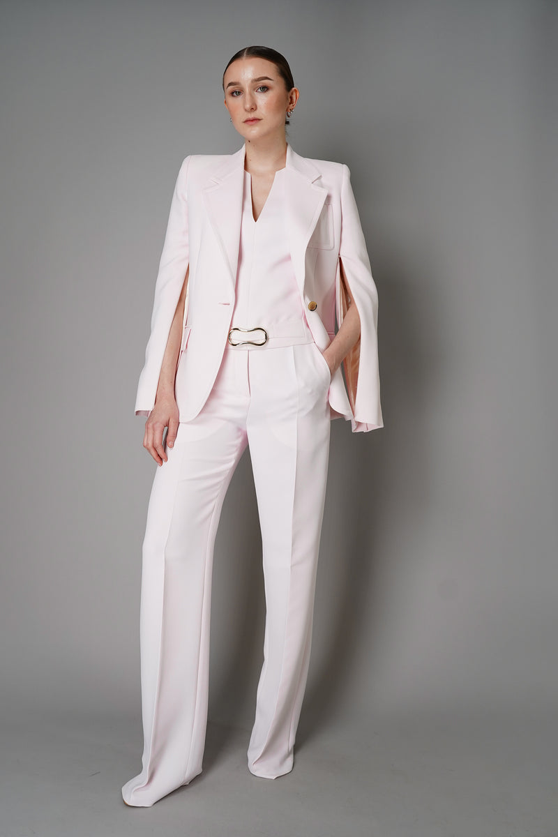 Barbara Bui Pink Crepe Suit Jacket with Zip Sleeves