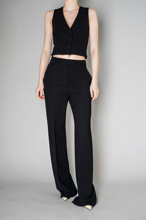 Barbara Bui Straight Leg Cady Trousers in Black