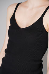Tonet Ribbed Knit Cotton Camisole in Black