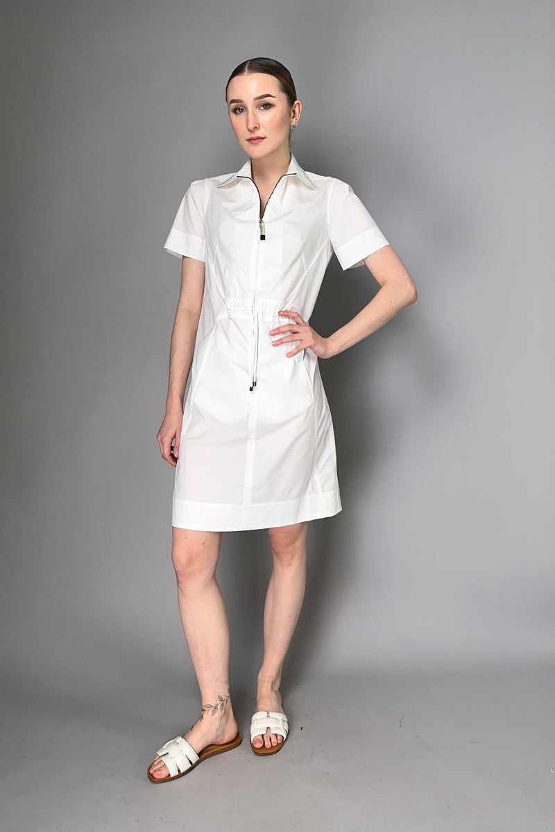 Tonet Cotton Shirt Dress with Cinchable Waist in White Vancouver. Shop Online or in Store.