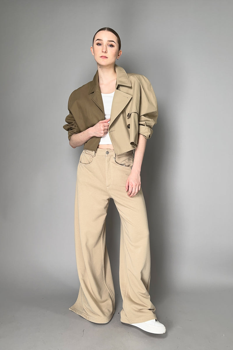 MM6 Duo Tone Cropped Trench Coat in Sand Beige