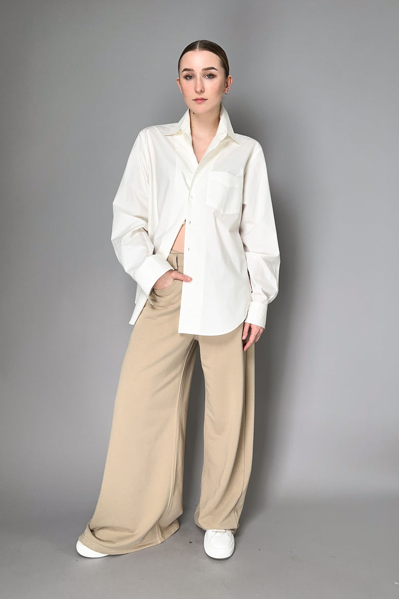 MM6 Cotton Poplin Blouse with Slit Back in White