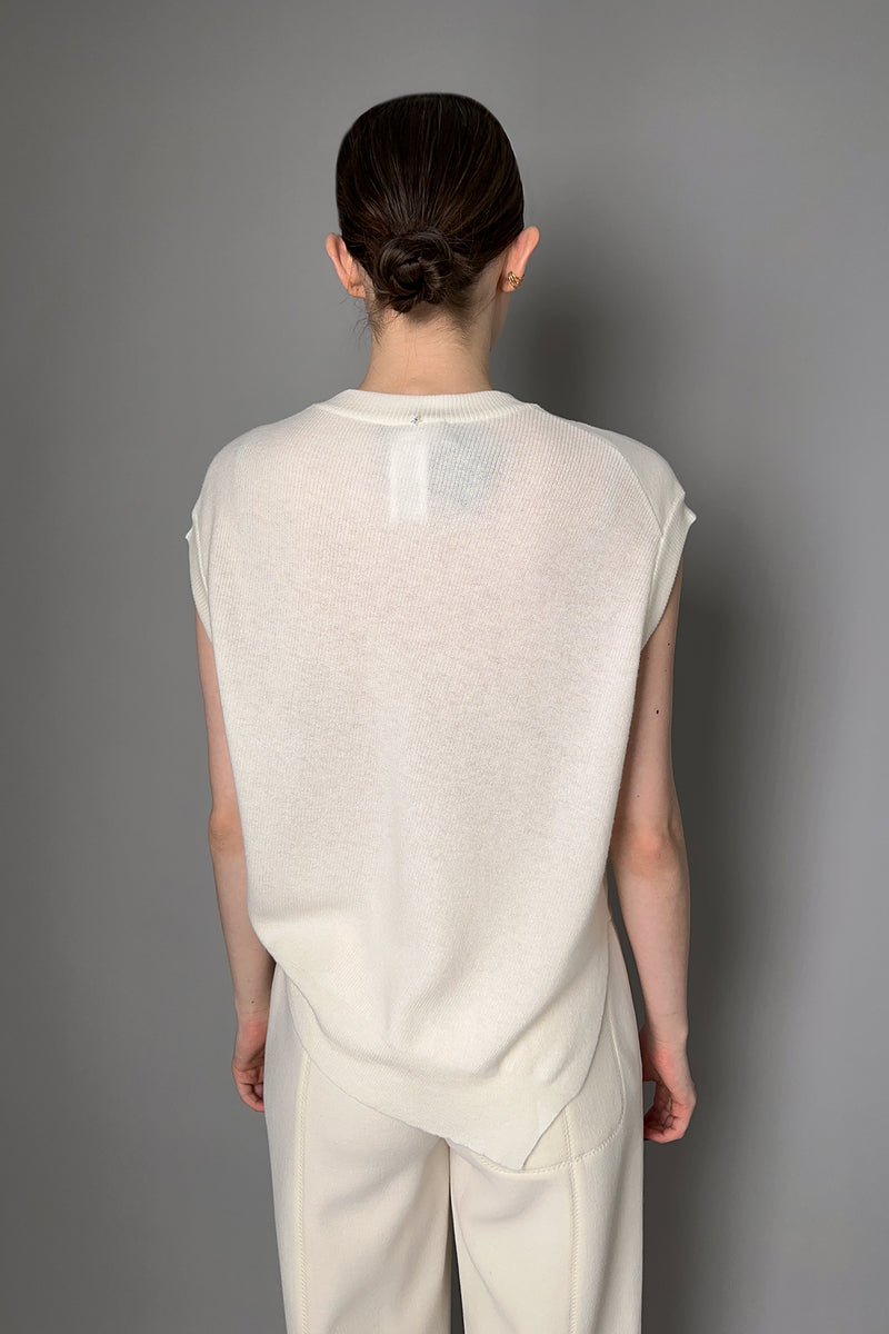 Lorena Antoniazzi Asymmetrical Vest in Off-White- Ashia Mode- Vancouver, BC