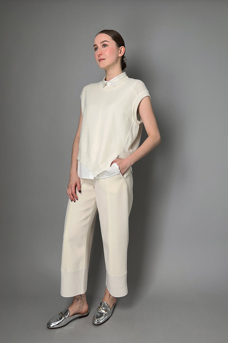Lorena Antoniazzi Asymmetrical Vest in Off-White- Ashia Mode- Vancouver, BC