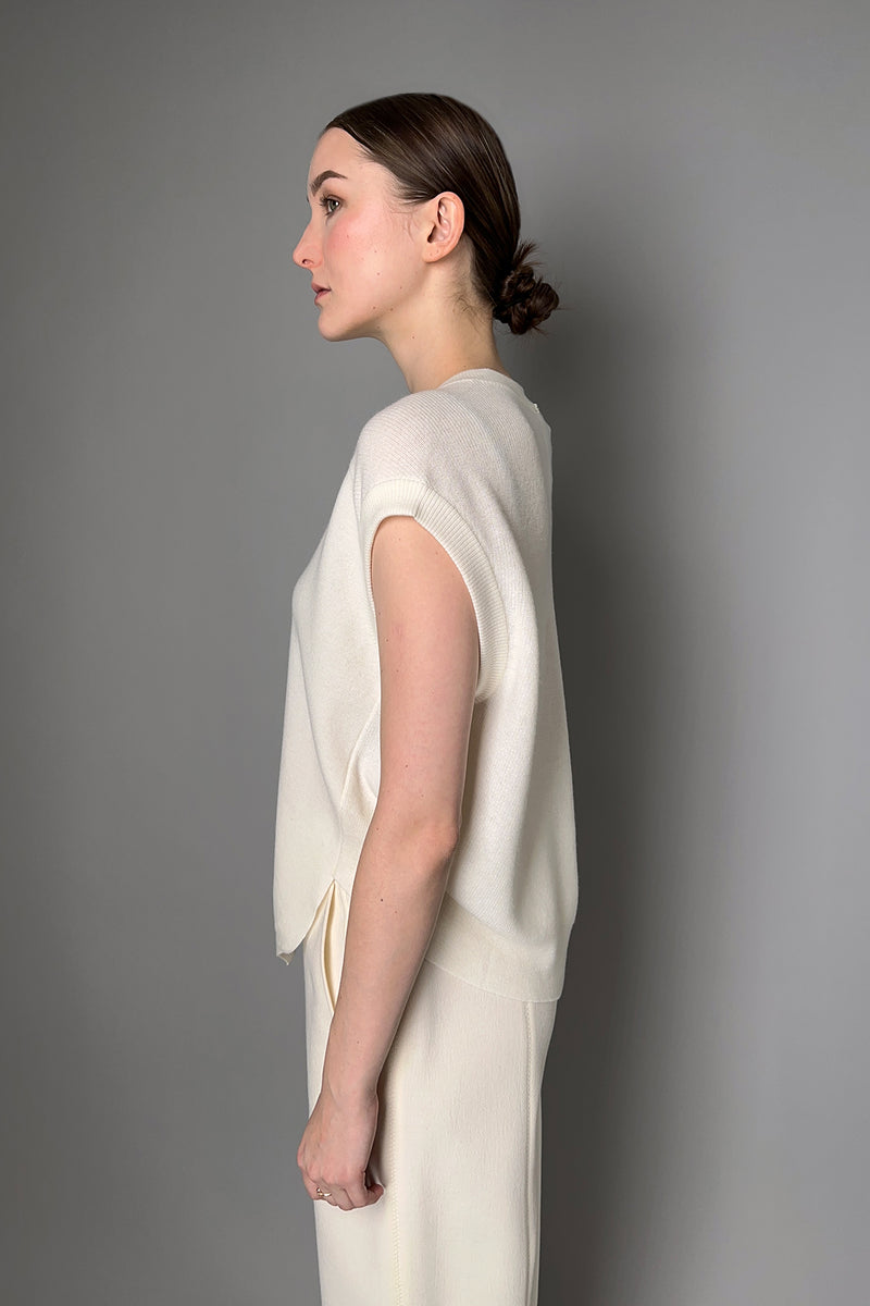 Lorena Antoniazzi Asymmetrical Vest in Off-White- Ashia Mode- Vancouver, BC