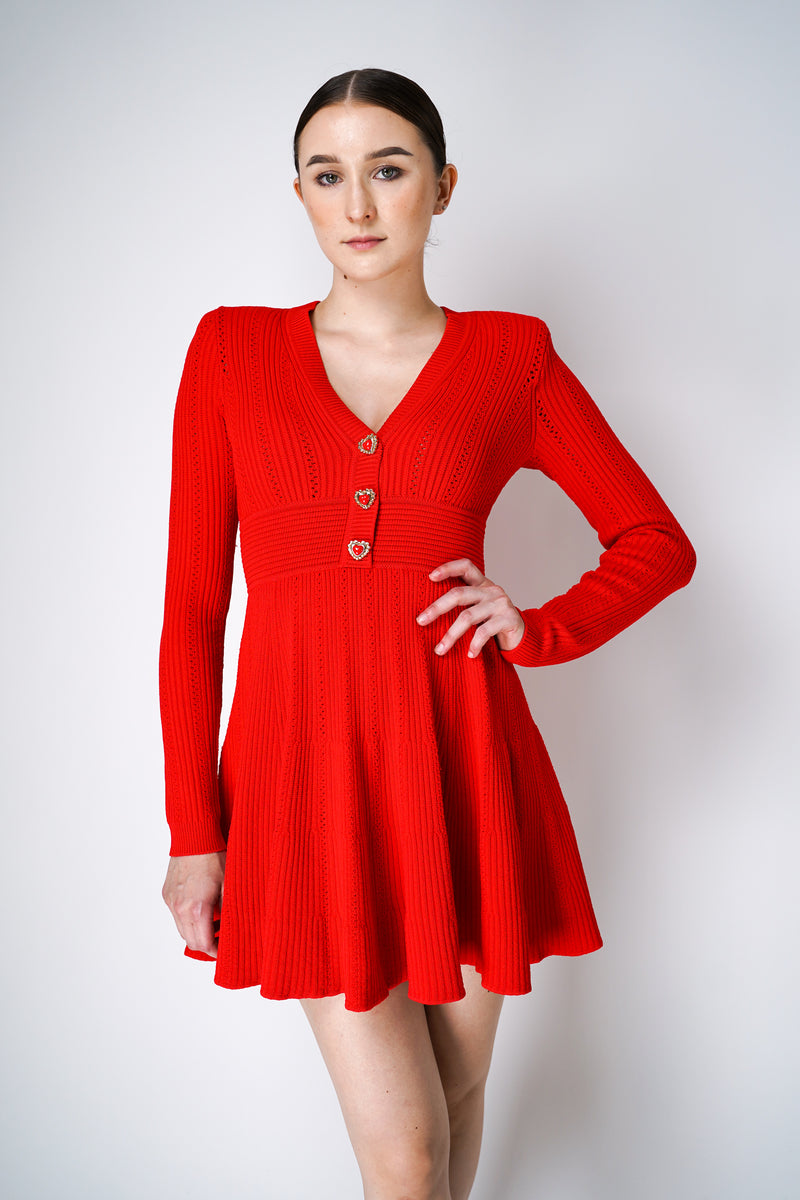 ワンピース SELF PORTRAIT Women Mid Skirts RS25 972S R RED Red Textured Knit Corsage Midi Skirt – self-portrait-EU