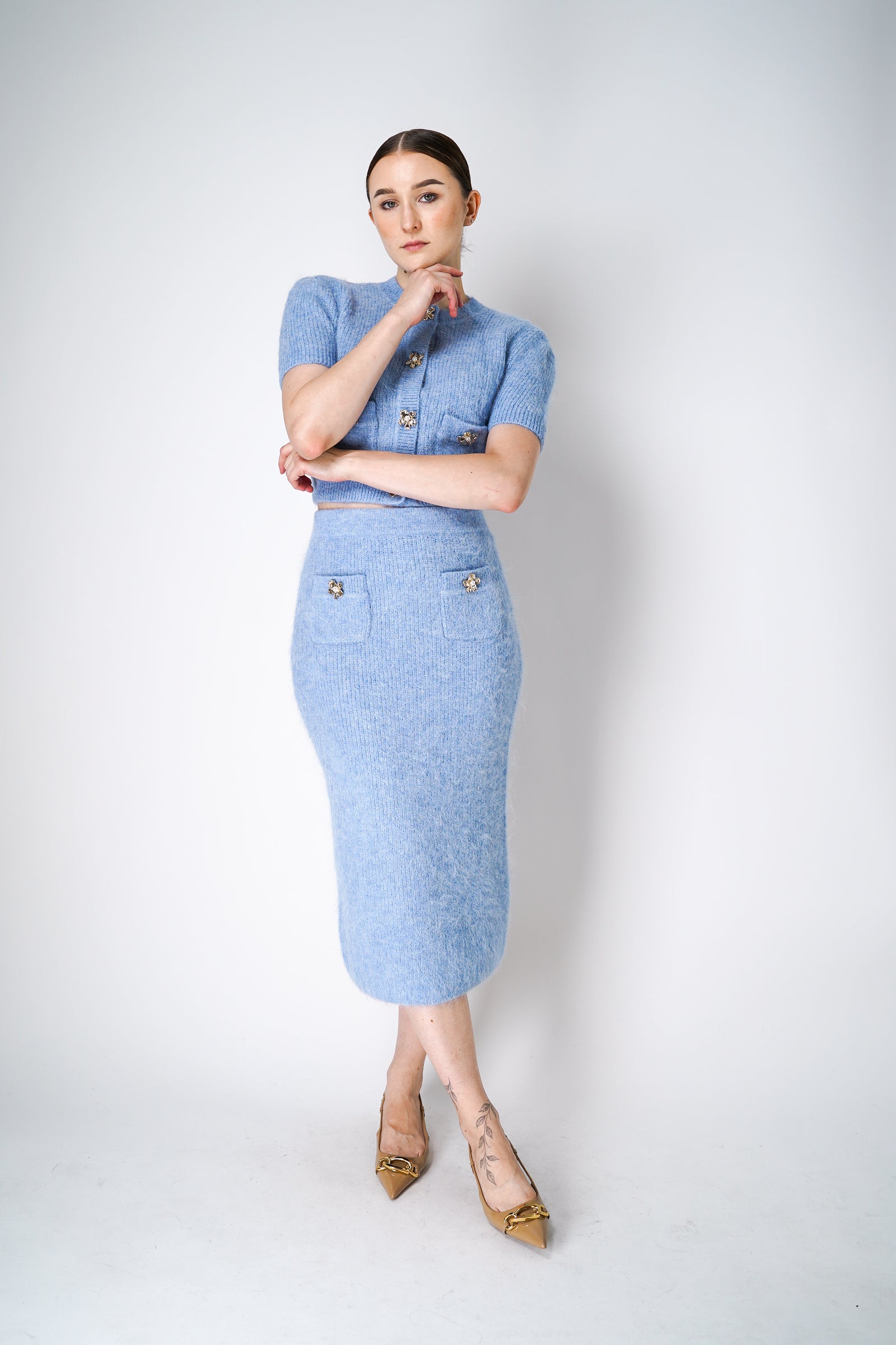 eaphi scarf motif knit skirt アイボリー eaphi scarf motif knit skirt アイボリーS