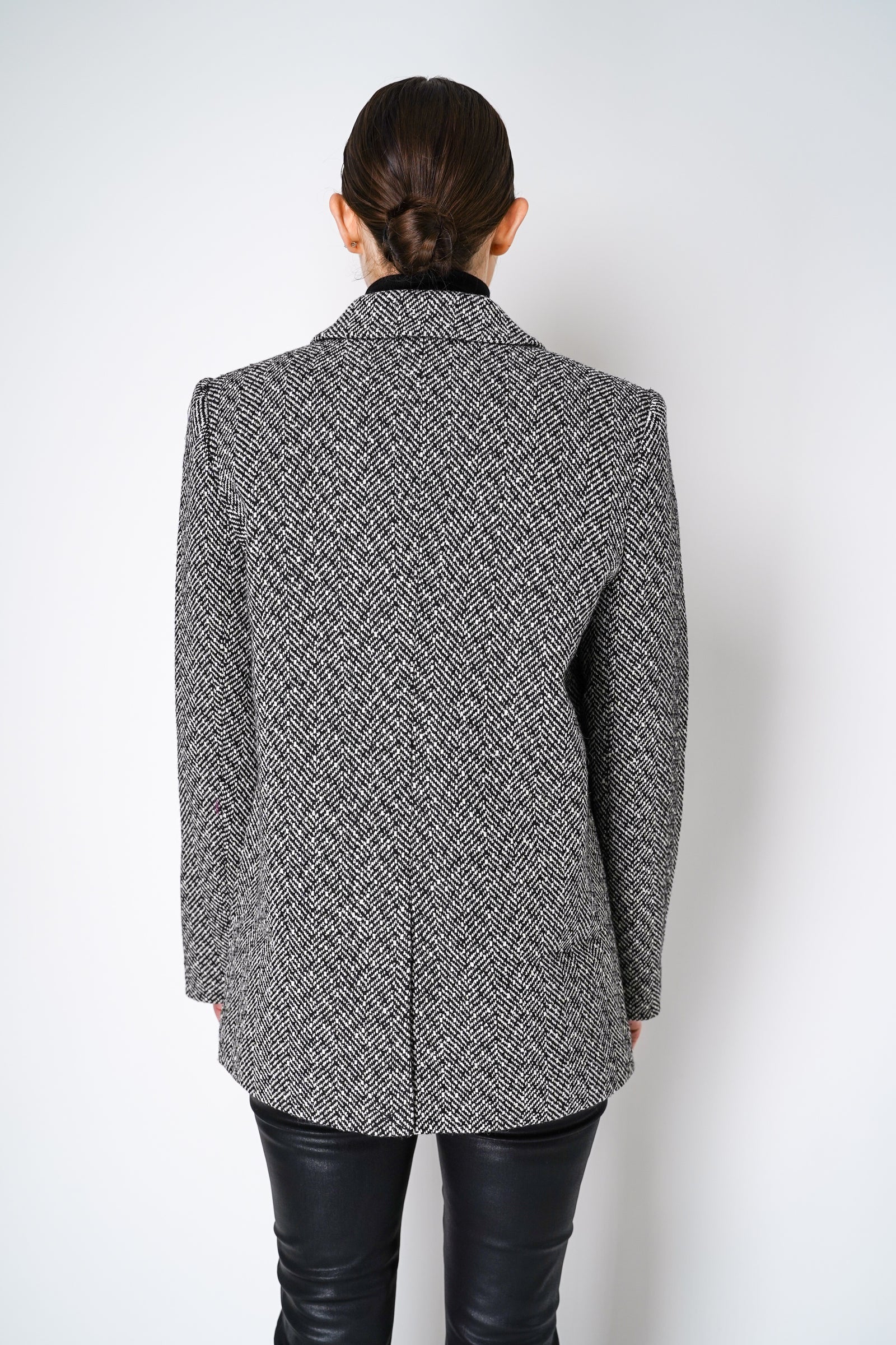 Self-Portrait Black Herringbone Blazer – Ashia Mode