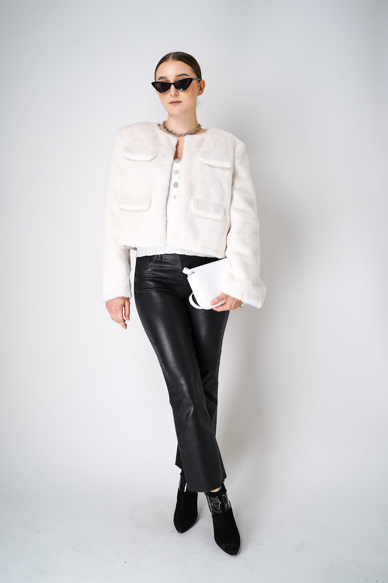 Cream faux jacket store