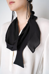 Dorothee Schumacher Silk Double Georgette Blouse With Removable Bow Tie Scarf Vancouver. Shop Online or in Store.