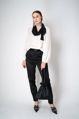 Dorothee Schumacher Silk Double Georgette Blouse With Removable Bow Tie Scarf Vancouver. Shop Online or in Store.