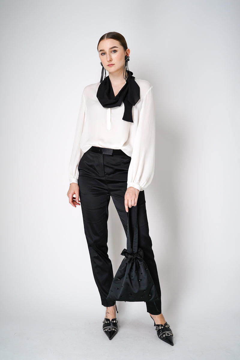 Dorothee Schumacher Silk Double Georgette Blouse With Removable Bow Tie Scarf Vancouver. Shop Online or in Store.