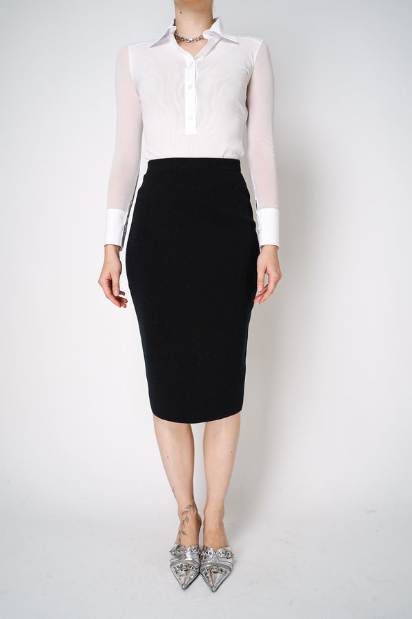 D. Exterior Knit Long Pencil Skirt in Black Vancouver. Shop Online or in Store.