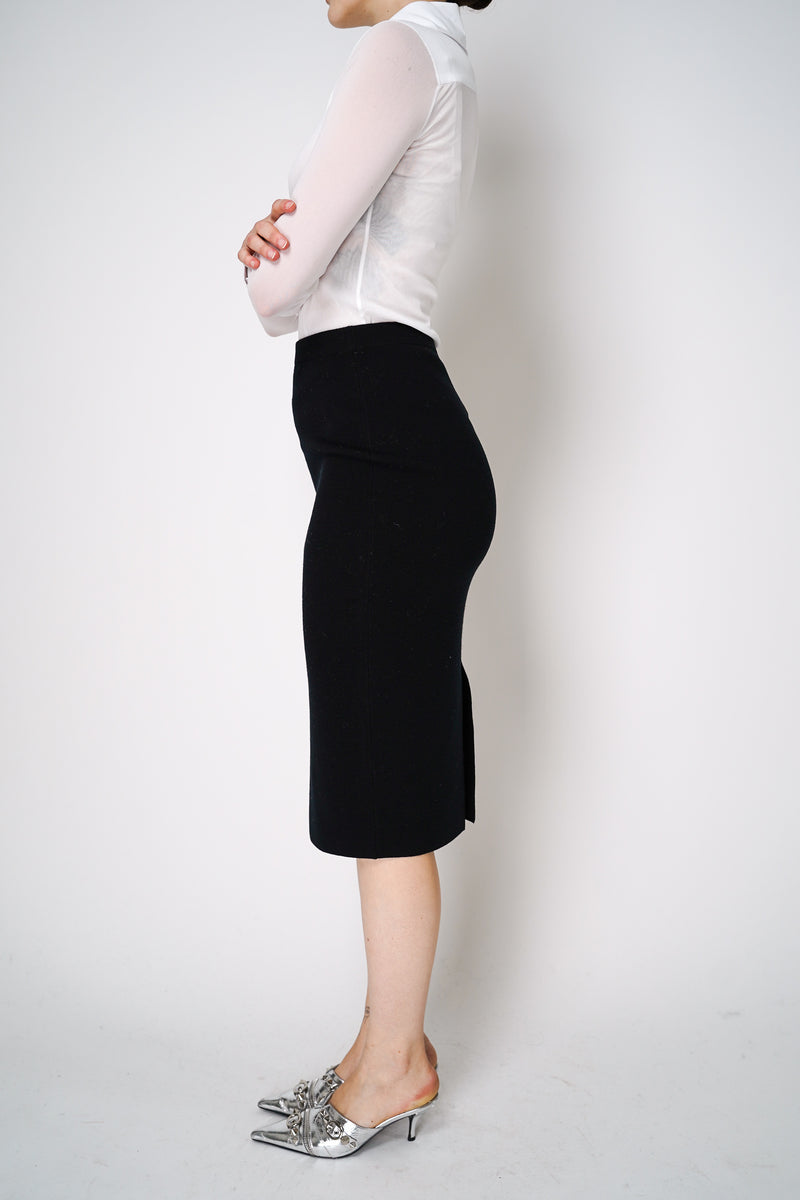 D. Exterior Knit Long Pencil Skirt in Black Vancouver. Shop Online or in Store.