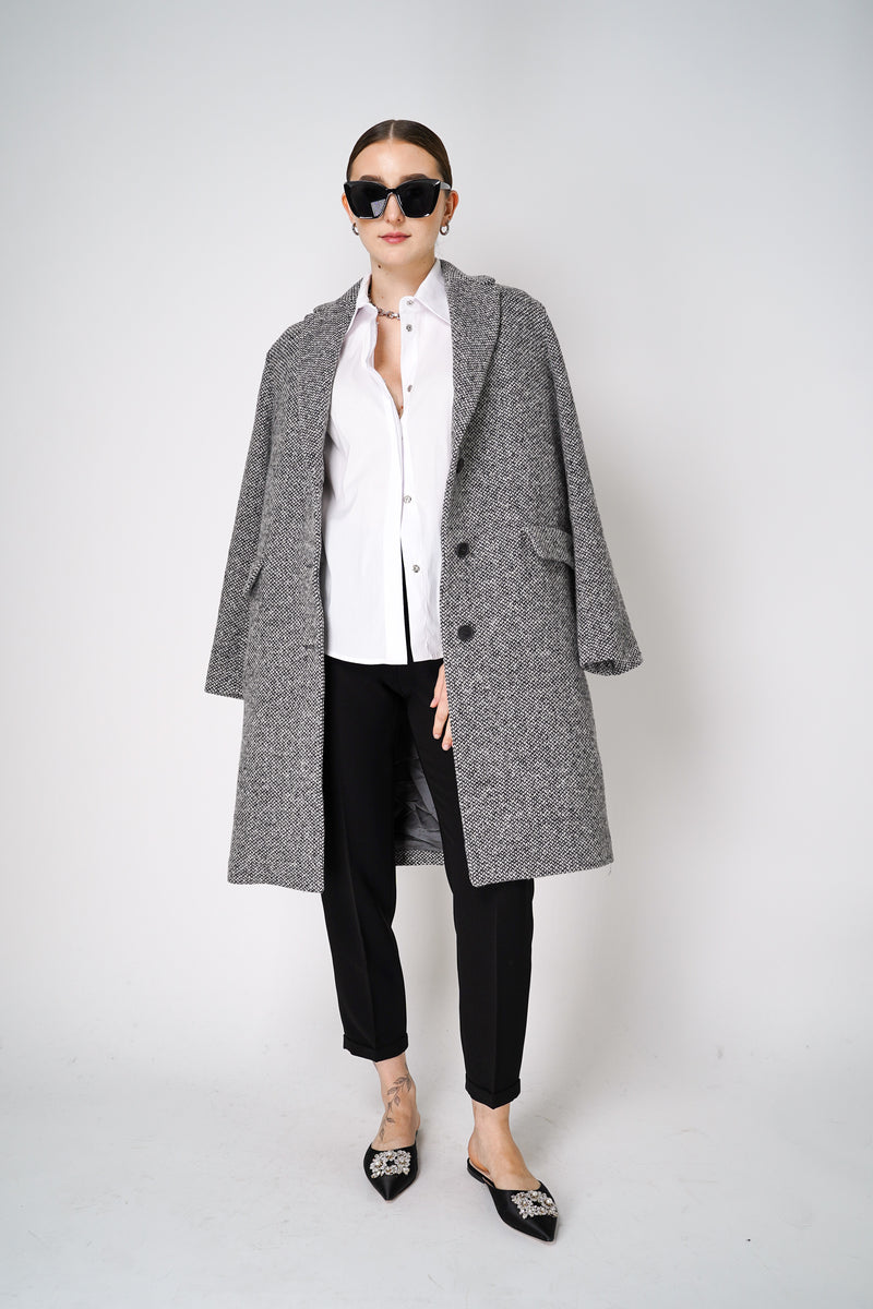 Antonelli Gissi Tweed Bouclé Coat in Grey Tone Vancouver. Shop Online or in Store.