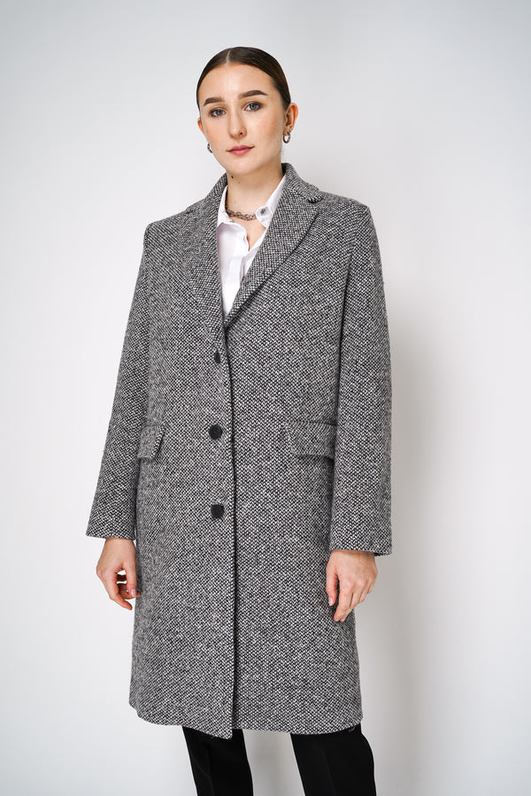Antonelli Gissi Tweed Bouclé Coat in Grey Tone Vancouver. Shop Online or in Store.