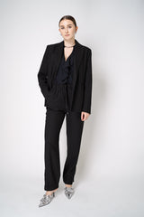 Antonelli Danubio Ruffled Crepe Blouse in Black Vancouver. Shop Online or in Store.
