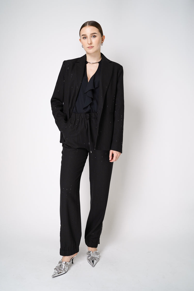 Antonelli Danubio Ruffled Crepe Blouse in Black Vancouver. Shop Online or in Store.