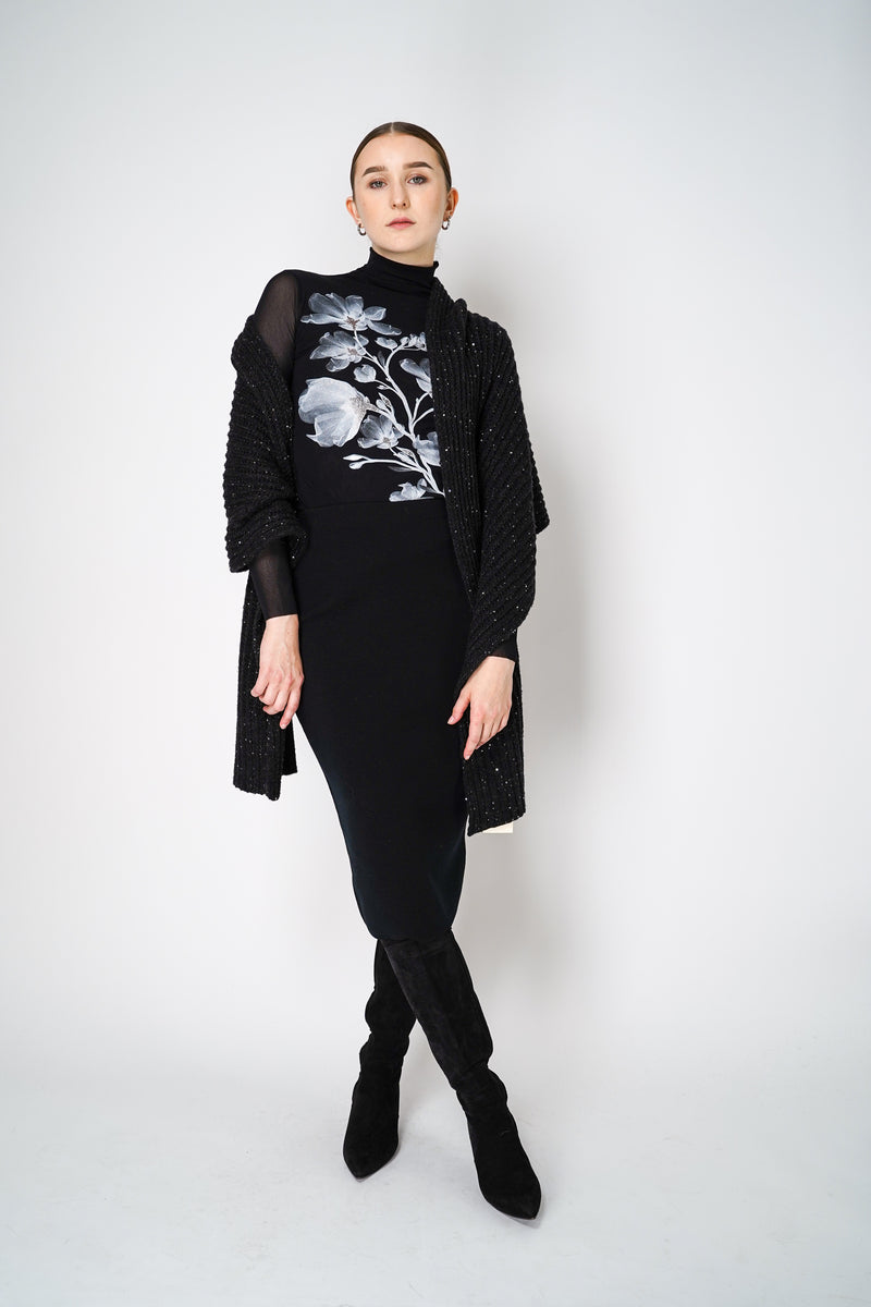 D. Exterior Knit Long Pencil Skirt in Black Vancouver. Shop Online or in Store.