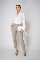 Antonelli Cesar Button-Up Silk Crepe Blouse in White Vancouver. Shop Online or in Store.