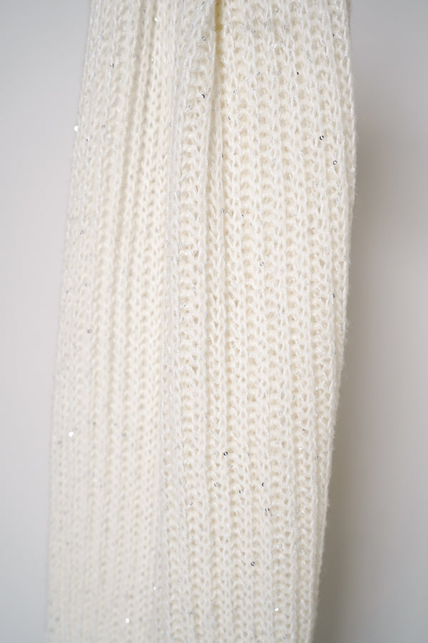 Antonelli Apollo Knit Wool Sequined Scarf in Off-White Vancouver. Shop Online or in Store.