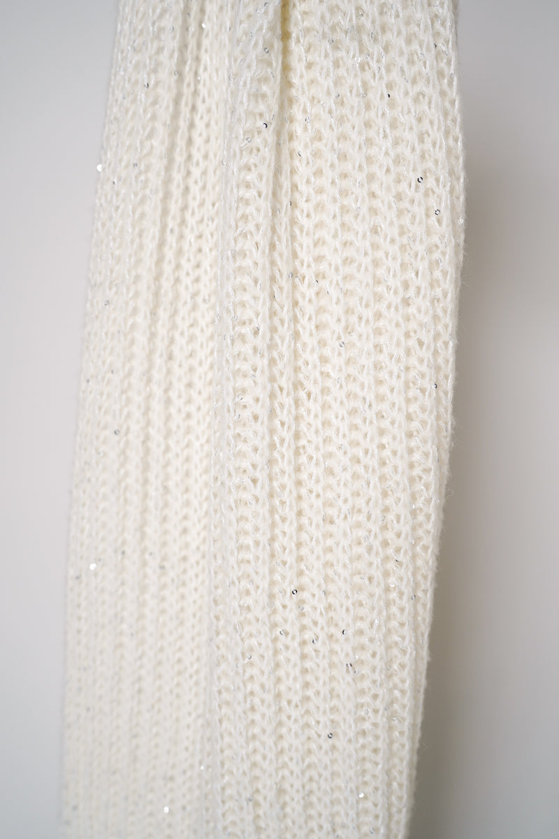 Antonelli Apollo Knit Wool Sequined Scarf in Off-White Vancouver. Shop Online or in Store.