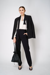 Dorothee Schumacher Punto Milano Trousers with Topstitching Details in Black Vancouver. Shop Online or in Store. 